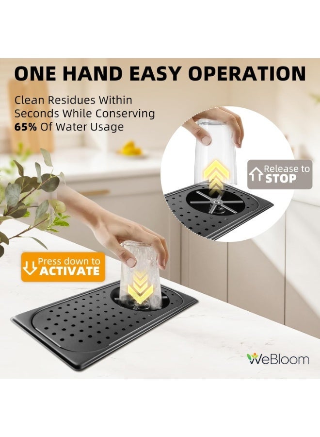 WeBloom 304 Stainless Steel Cup Rinser, Embedded Glass Sink Rinser High Pressure Washing Easy To Install Multi Angle Flushing with Drip Tray for Restaurant Coffee Shop Bar - Image 2